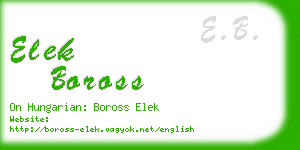 elek boross business card